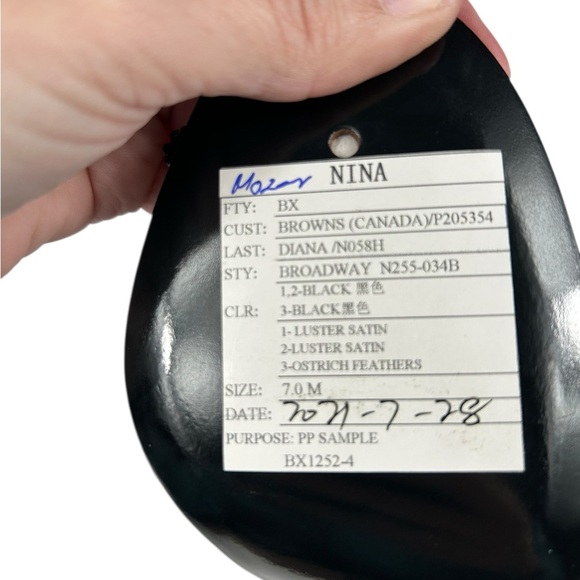 Browns strappy satin heels, 7M, ostrich feathers open toe rhinestones Party NEW - Picture 10 of 10